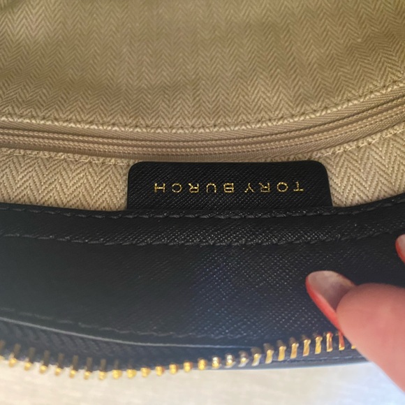 NWT TORY BURCH EMERSON MINI TOP ZIP TOTE BLACK LEATHER CROSSBODY SATCHEL SOLD‼️ - Picture 9 of 10